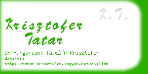 krisztofer tatar business card